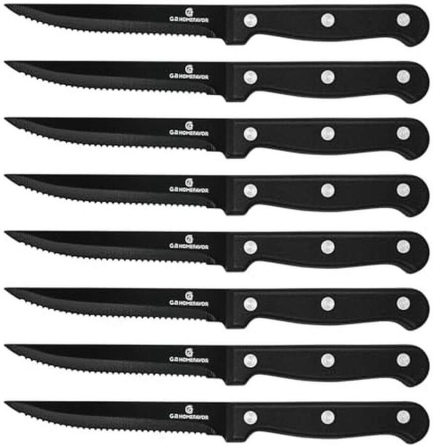 8-delige steakmessenset van gekarteld roestvrij staal scherp en duurzaam