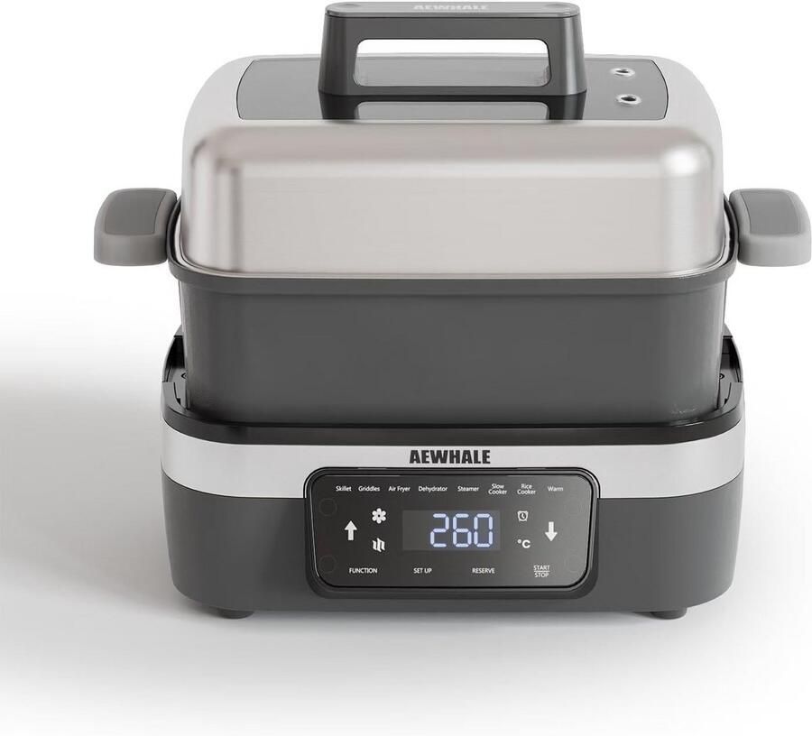 8-in-1 Multicooker met Airfryer Rijstkoker en Slowcooker Functies