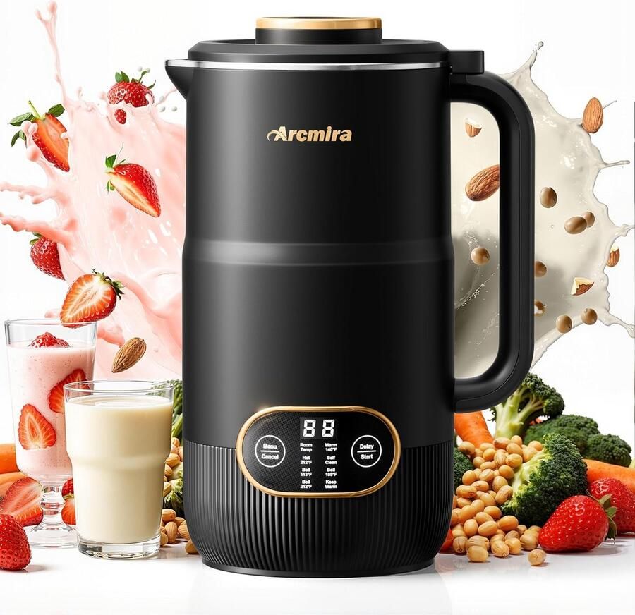 8-in-1 Notenmelkmaker 35 oz 8-bladensysteem voor zelfgemaakte amandel haver kokosnoot soja en plantaardige melk met vertraagde start & zelfreiniging