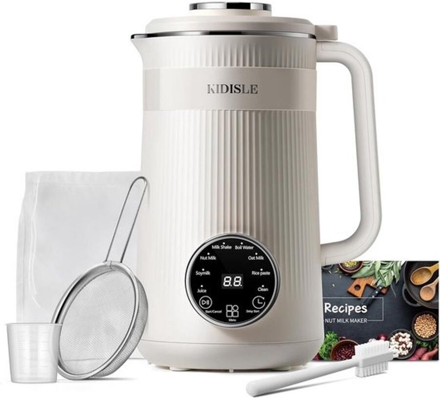 8-in-1 Notenmelkmaker 947 ml – Zelf Plantaardige Melk Maken Amandel Haver Kokos Soja Warmhouden Vertragingsstart