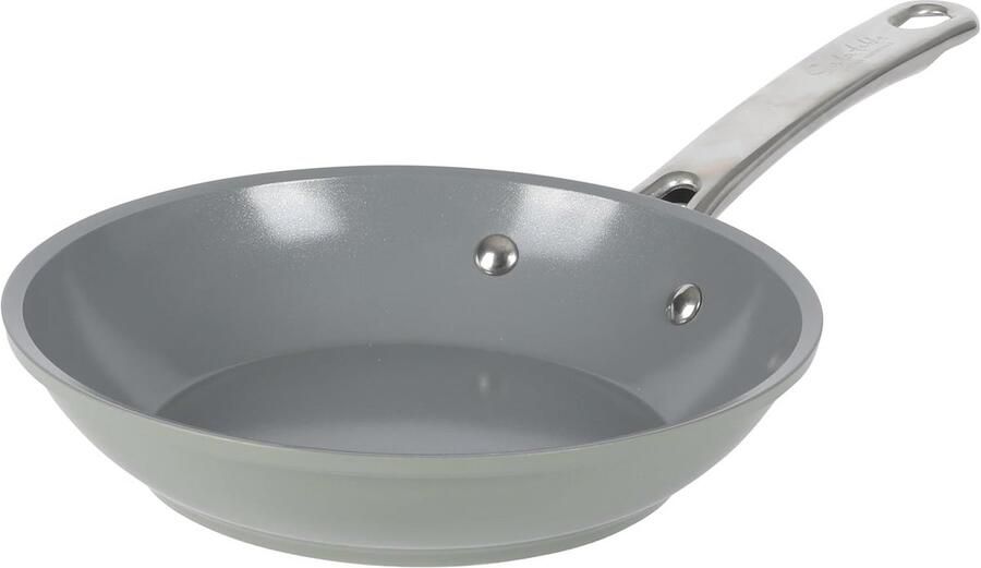 8 Inch Inductie Kookpan met Keramisch Anti-aanbak Interieur Groen