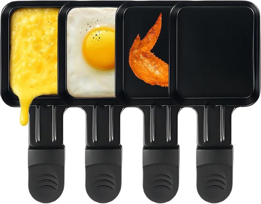 Raclette Pannetjes Mini Kaasbakjes Gezellig Tafelen Anti-aanbaklaag 8 Stuks Zwart