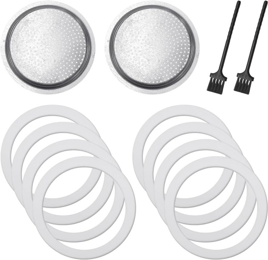 8 Stukken Van Verzegelende Ring En Filter Voor Koffiemachines 2 Stukken Van Hiaatborstel Voor Koffiemachines Silicone Verzegelende Filter Nylon Borstel Voor Keuken Het Schoonmaken