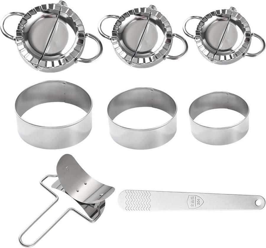 8 Stuks Dumpling Maker Set Ravioli Vormerset Knoedelmakerset van Roestvrij Staal Geschikt voor het Maken van Dumplings Cakes en Snacks