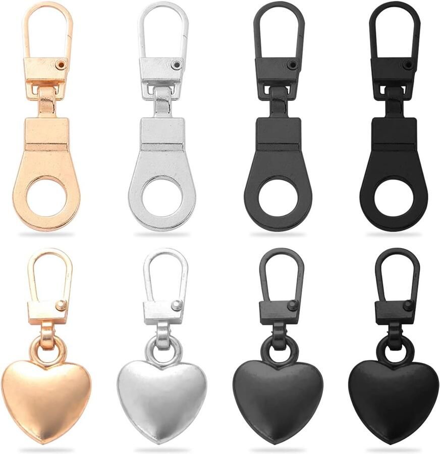 8 stuks hartvormige hangers met rits metaal ritssluiting afneembare universele reparatieaccessoires voor jassen broeken bagage