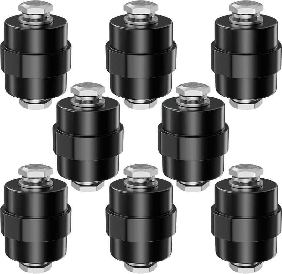 8 stuks Isolatoren M8 zwart 30x30mm polyesterhars stiftisolatie zelfdovende verzamelrail houder (8 M8 zwart 30x30mm)