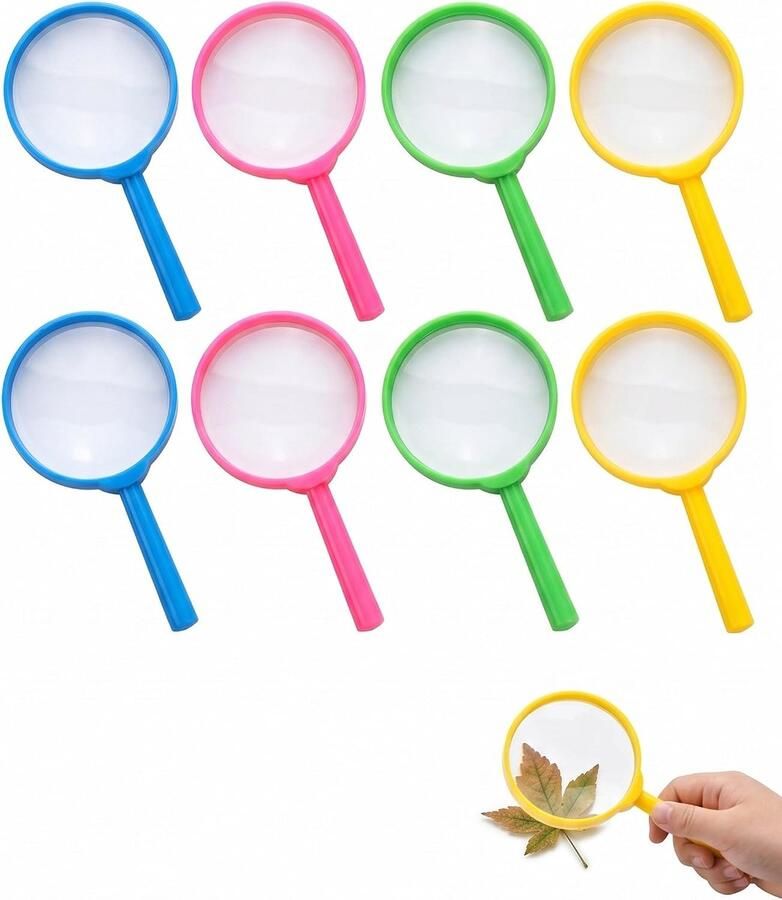 8 stuks mini-loep speelgoed detective loep kinderen set handloep kunststof kinderverjaardag cadeautje voor thuis school outdoor