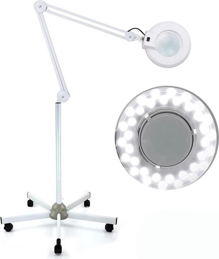8 x led-vergrootlamp werklamp 5 dioptrieën vergrootlamp tafelvergrootglas met statief voor cosmeticasalons dokterspraktijken hobbyisten lichtvergrootglas leeshulp vergrootlamp (LED)