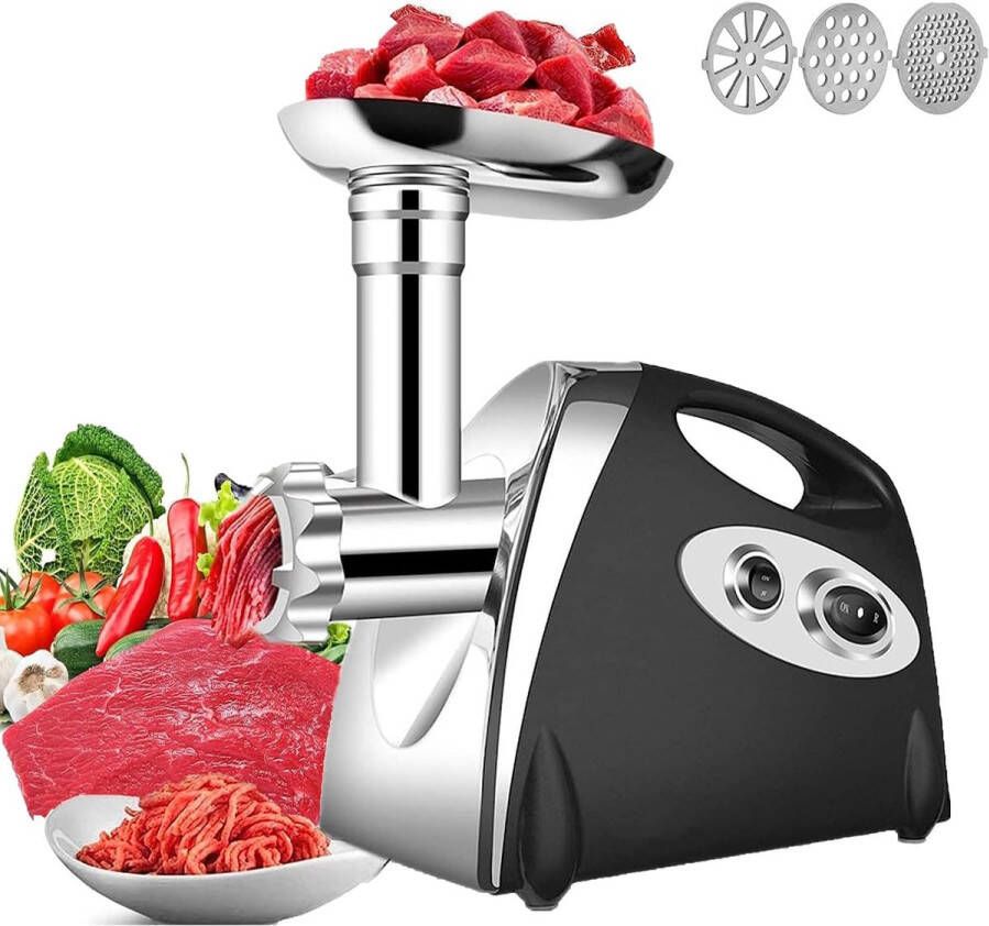 800 W Elektrische Vleesmolen en Worstvuller Multifunctionele Keukenmachine met 3 Maalplaten