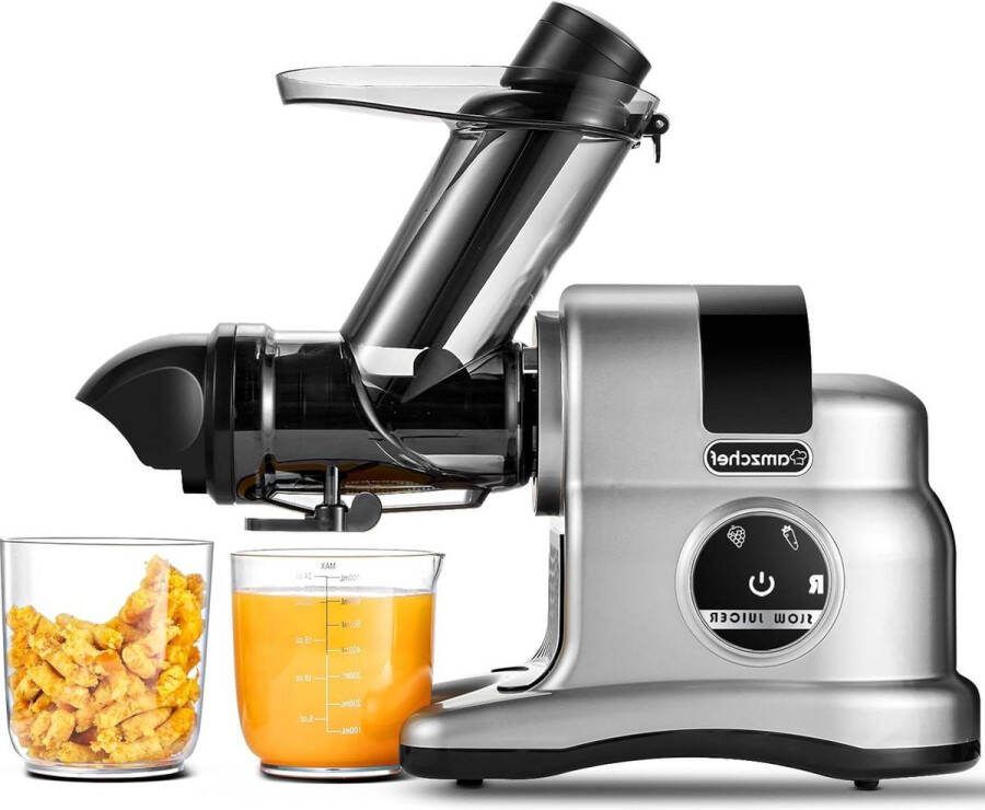 80MM Slow Juicer High Nutrition Juicer langzaam kauwen met 2 snelheden en omkeerfunctie Zilver sapcentrifuge groenten en fruit