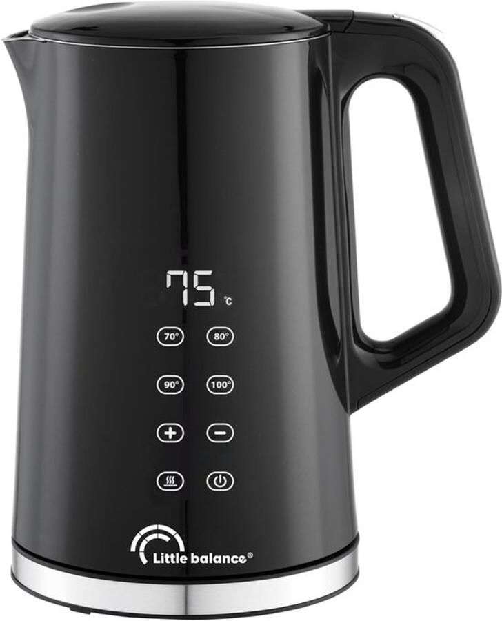 8767 Black Digital elektrische waterkoker 1 7 l instelbare temperatuur 40-100 °C koude wanden warmhoudfunctie 2200 W zwart