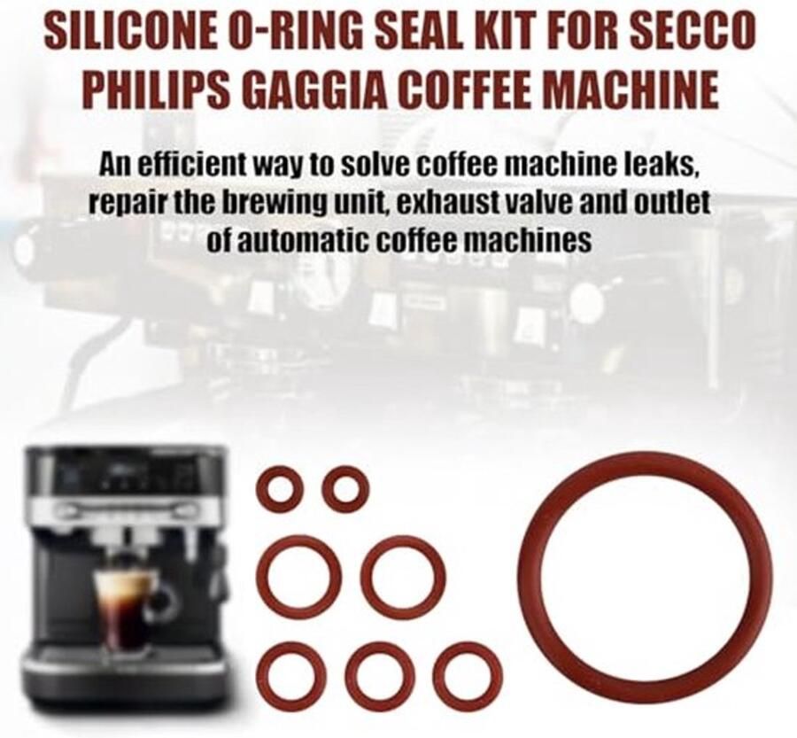 8st Siliconen O-Ringafdichtingen Onderhoudsset vervanging van Afdichtingen O-Ringpakking Compatibel met Philips Saeco Gaggia Volautomatische Koffiemachines