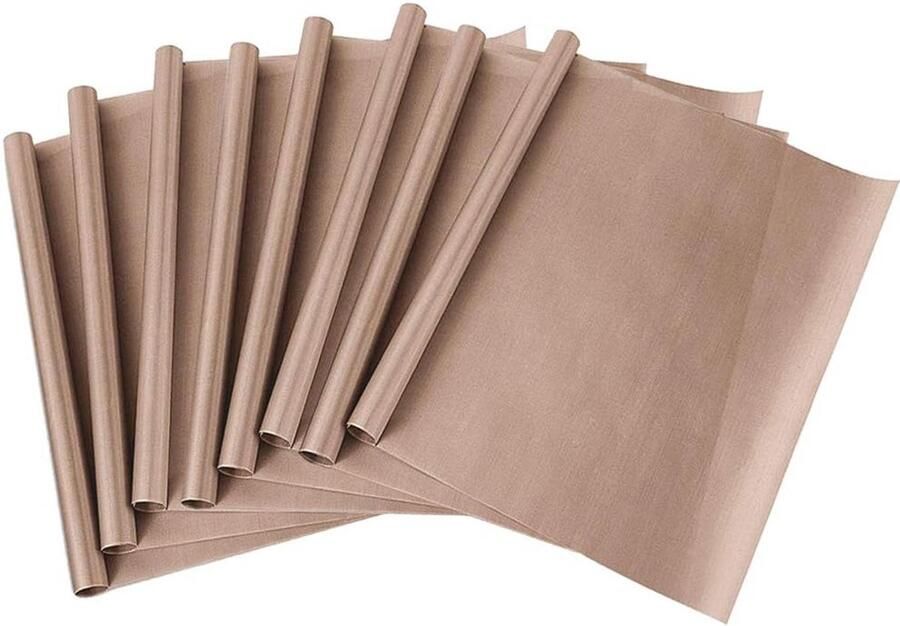 8x Herbruikbare Bakmatten 40x60cm Ovenfolie Antiaanbak Laag voor Oven & BBQ