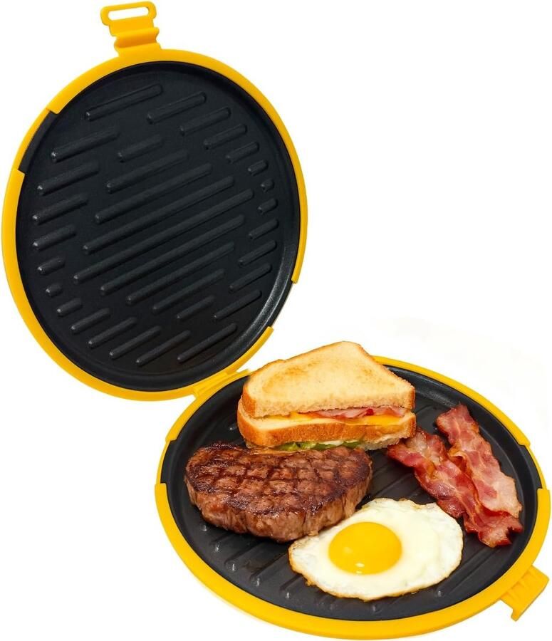 9 5-inch magnetronbakpan en knapperige bakplaat 5-in-1 tosti-ijzer met antiaanbaklaag pizzapan en spekbakpan met deksel vaatwasmachinebestendig voor gegrilde kaas een must-have voor studentenkamers en kantoren