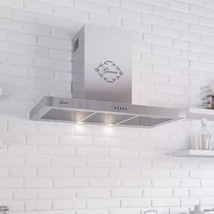 90 cm Wandafzuigkap van Roestvrij Staal met 1000 m³ h Ventilatie 3 Snelheden