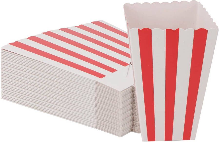 96 stuks popcorndozen gestreepte papieren popcorn-gunstdozen popcornkartoncontainers voor filmavonden verjaardagen en feesten