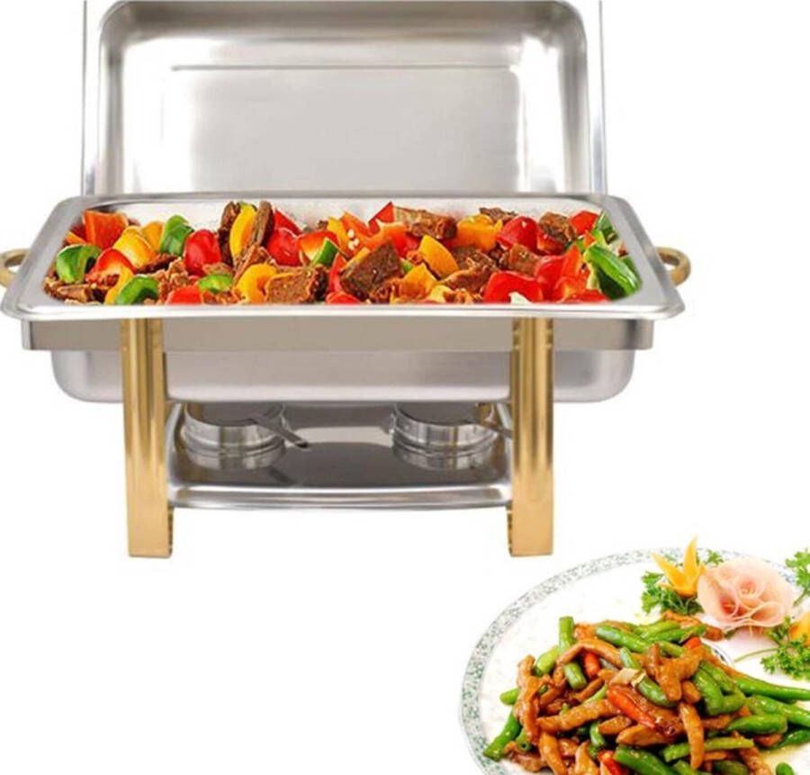 9L Buffet Warmer Warmhoudplaat Chafing Dish Voedselwarmer Warmhoudpan Roestvrij staal