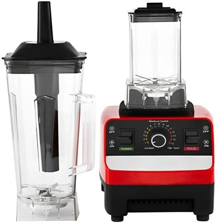 Aafinity Blender Smoothie Juicer Krachtige Blender Keukenmachine 2 liter 6000W Rood