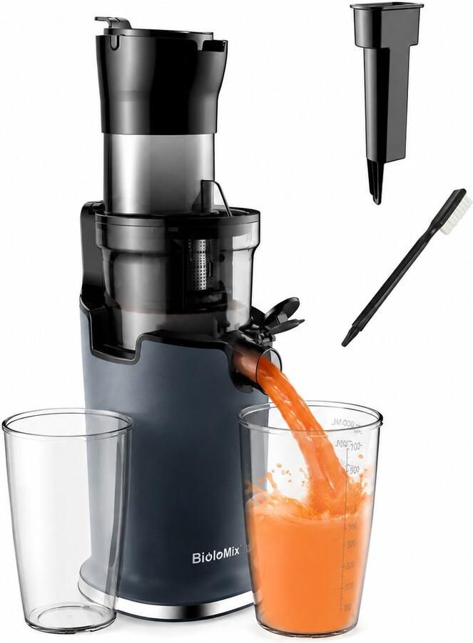 AALVERO Sap pers sapcentrifuge slow juicer Vruchtenpers 78 mm Invoer 200w Fruit en Groenten Easy clean Zwart