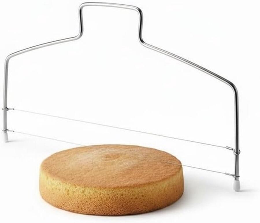 Aanpasbare Cake Snijder Roestvrij Staal 30 cm 2 Verstelbare Snijdraden voor Perfecte Taartlagen