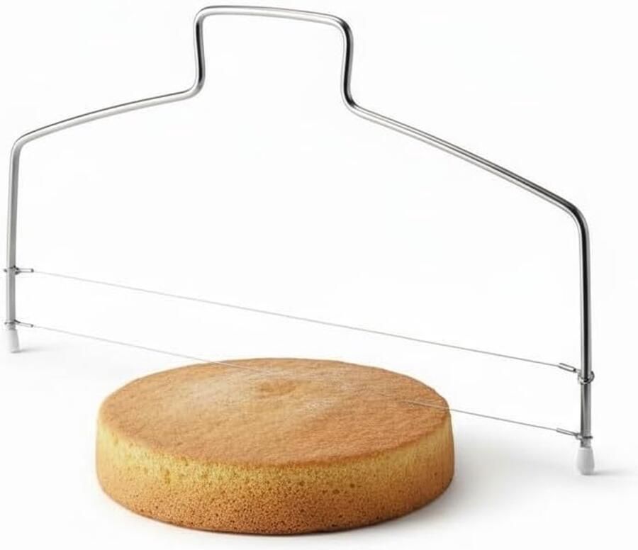 Aanpasbare Cake Snijder Roestvrij Staal 30 cm 2 Verstelbare Snijdraden voor Perfecte Taartlagen