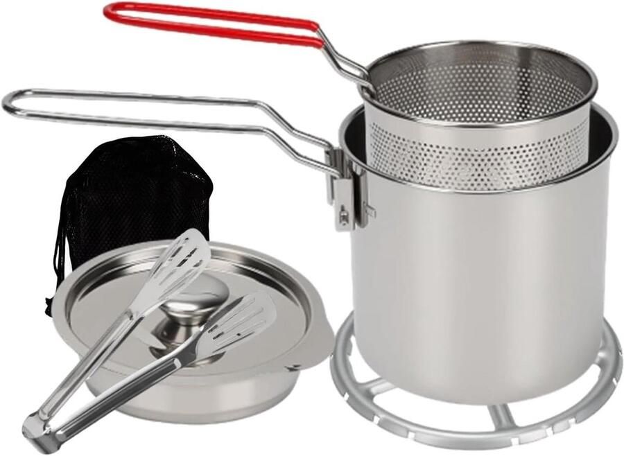 Aanrecht Friteuse Mini Friteuse Draagbaar Thuis Koken Oliescheidingssysteem 7-delig Roestvrij Staal
