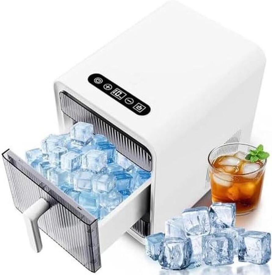 Aanrecht ijsmachine IJsmaker keuken Drankjes koelen Zelfreinigende functie 12 ijsjes 10 min Zwart