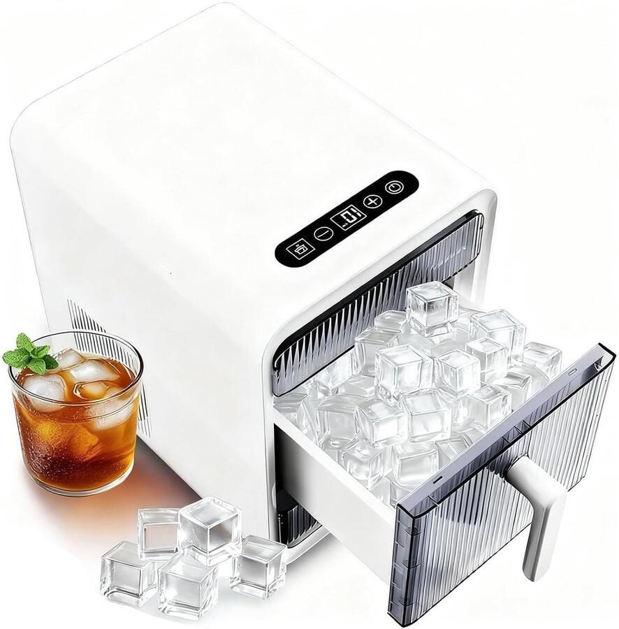 Aanrecht ijsmachine IJsmaker portable Snelle ijsie Zelfreinigende functie 15 liter tank Wit