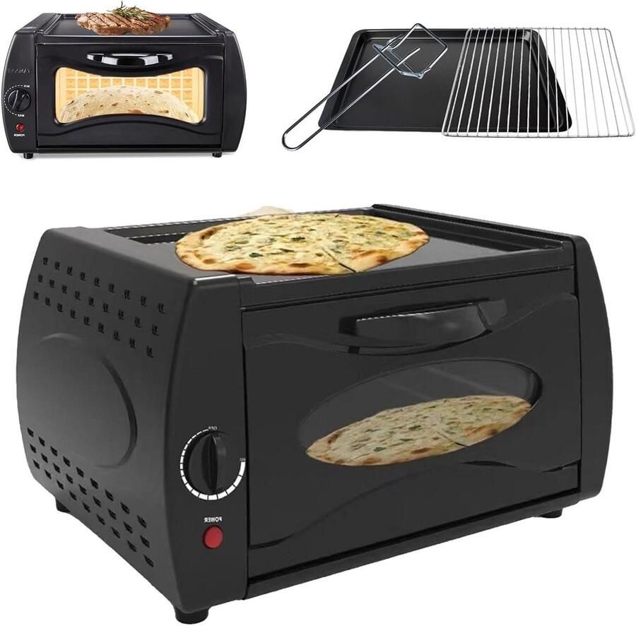Aanrecht Oven Elektrische Oven Mini Pizza's Bakken Antiaanbaklaag 14 Liter Zwart