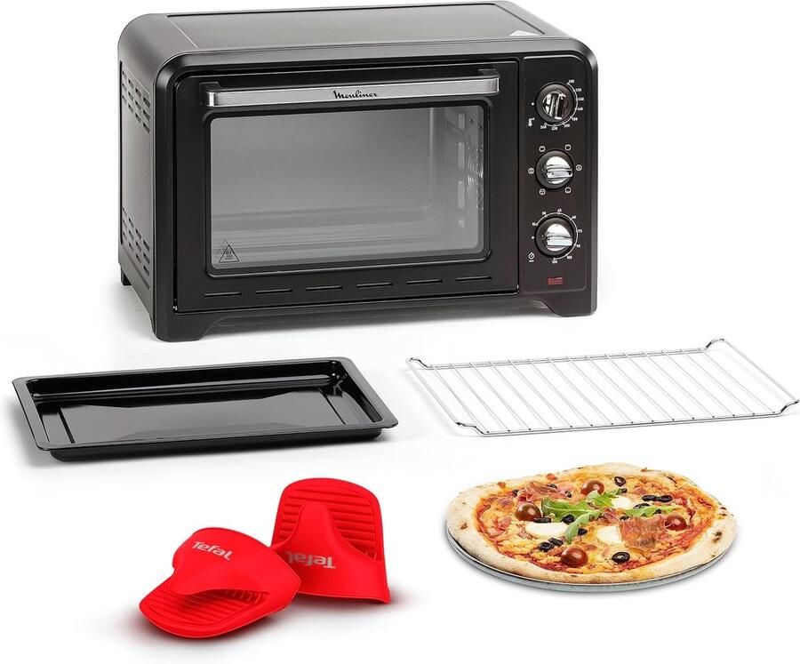 Aanrechtoven Convectie Mini Oven Hetelucht Snel Koken 6 Kookmodi 33 L Zwart