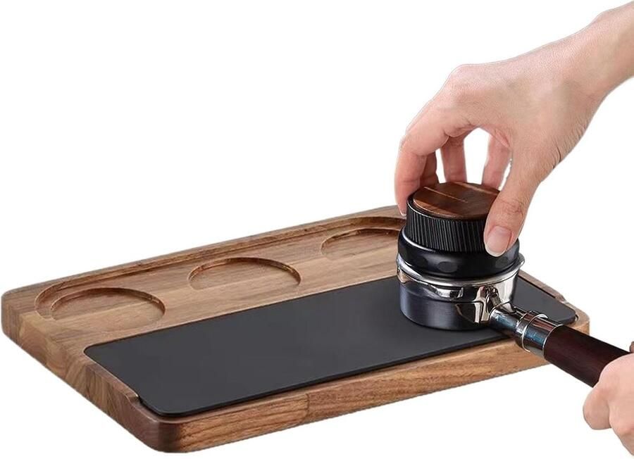 Aanstamp Station Koffie Accessoire Espresso Bereiding Stabiele Antislip Basis 51-58mm Houtkleurig
