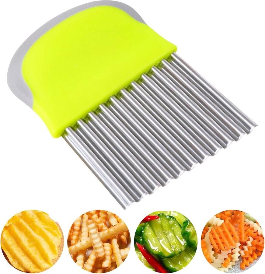 Aardappel- en groentesnijder gegolfd frietmes van roestvrij staal voor aardappelen fruit salade
