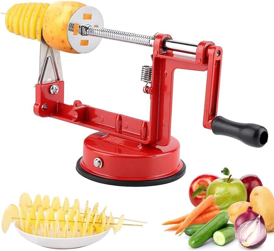 Aardappel Twister Spiraal Aardappelsnijder Handmatige Spiraal Aardappelsnijmachine Roestvrijstalen Snijmachine voor Fruit Aardappelen Tornado Chips Komkommer Wortelen
