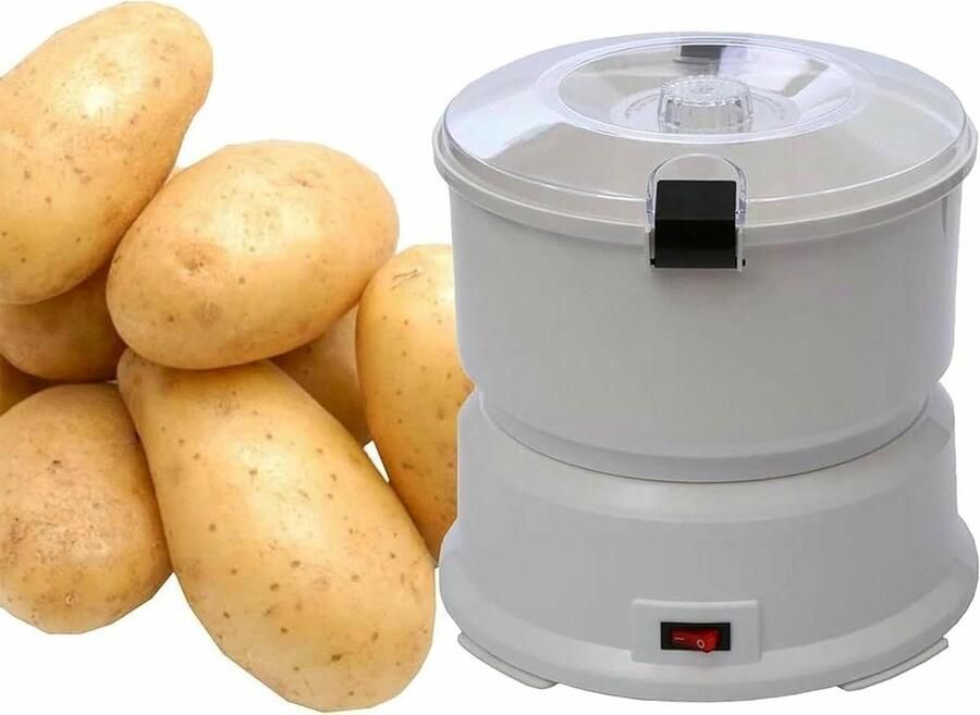 Aardappelschilmachine Keukenapparaat Snel Groenten Schillen Automatische Bediening 1 kg Capaciteit Zilver