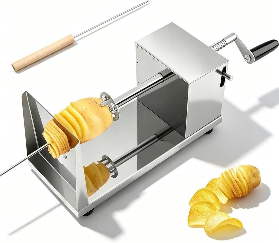 Aardappelsnijder aardappeltornado aardappelspiralizer handmatige spiraalvormige aardappelchipssnijder met antislip basis voor aardappel komkommer wortelen
