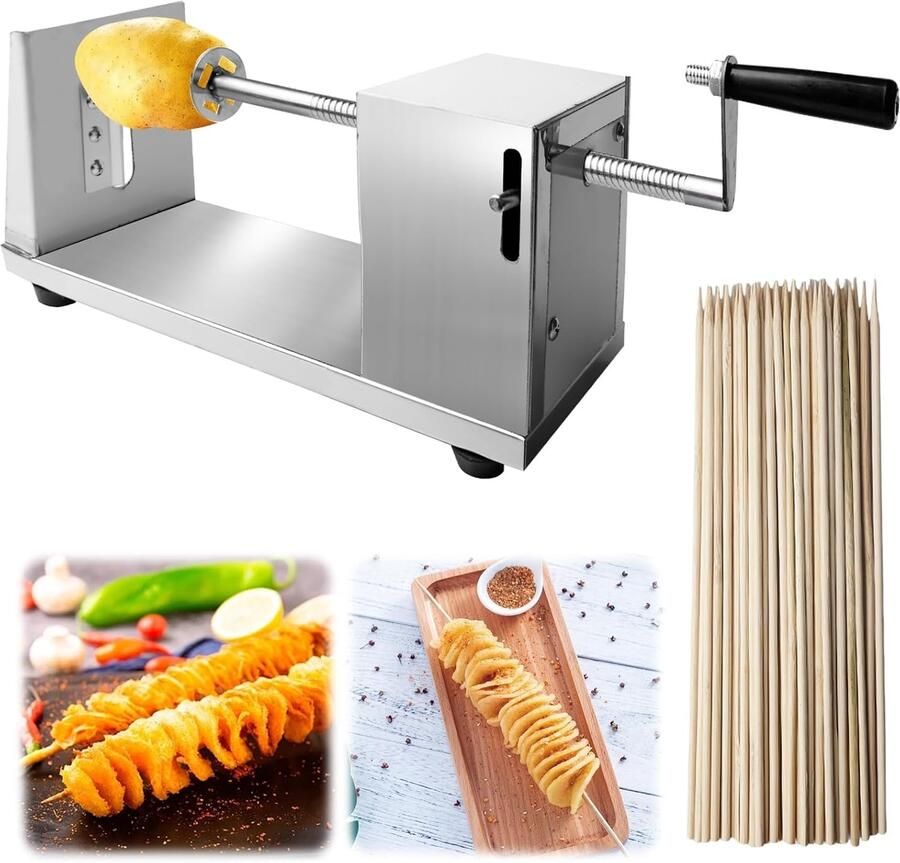 Aardappelsnijder aardappeltwister frietsnijder roestvrij staal aardappelsnijder aardappelspiraalsnijder frietsnijder accessoires voor friteuses voor aardappelen komkommers