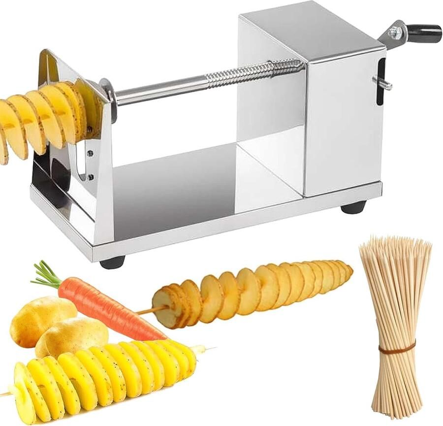 Aardappelsnijder roestvrij stalen spiraalsnijder aardappelspiraalsnijder voor fruit aardappelen komkommers of wortels