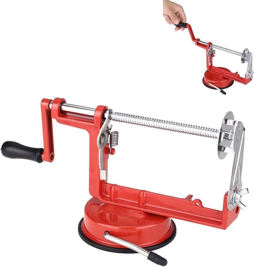 Aardappelsnijder spiraalsnijder tornado aardappelsnijder handmatige groentesnijder van roestvrij staal rood