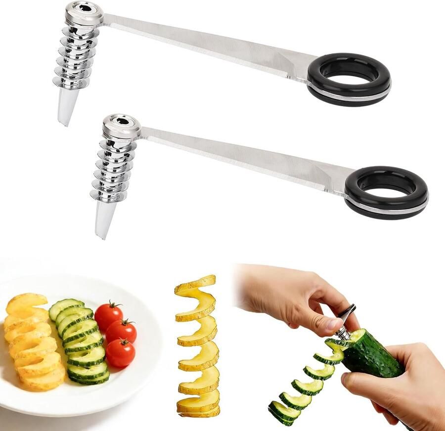 Aardappelspiraalsnijder met 2 spiraalsnijders voor perfecte spiralen gezonde groenten bereiden eenvoudig te reinigen handig voor de keuken en het bereiden van eten