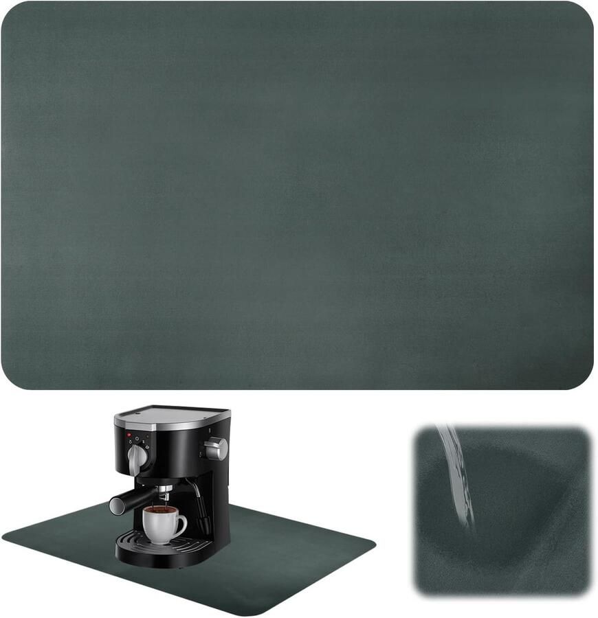 Absorberende Afvoermat voor Koffiemachines 50x60 cm Sneldrogend Ideaal voor Keuken en Bar Vaatdoek Onderlegger voor Dishes Donkergrijs