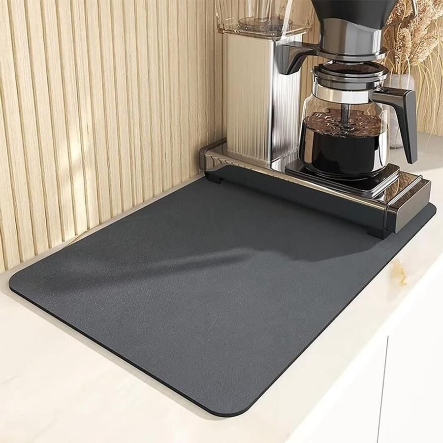 Absorberende Onderlegger voor Koffiezetapparaat Huisdieren en Tafelgerei Grijs 40 x 50 cm Vlekbestendig en Antislip