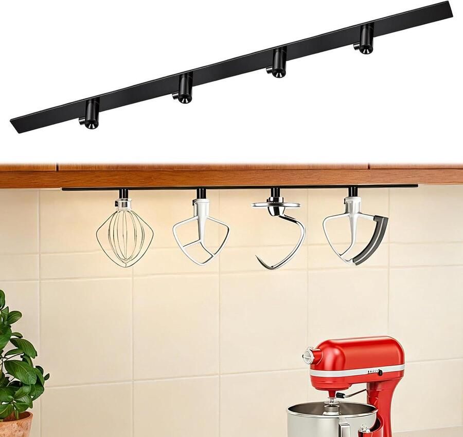 Accessoirehouders Mixer Keukenmachine Haken Keuken Organiseren Veelzijdige Compatibiliteit 4 stuks Zwart