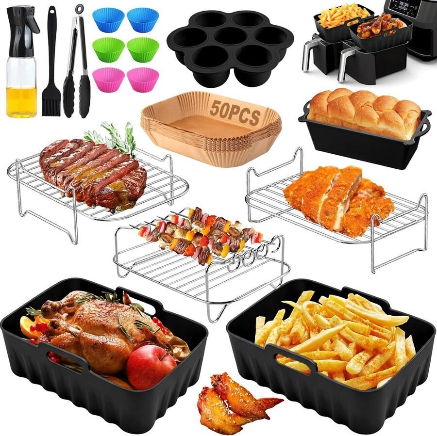 Accessoires Airfryer accessoires voor Ninja Foodi Max Dual Zone AF400EU AF300EU 7 6L-9 5L Air Fryer siliconenvorm accessoires voor Ninja heteluchtfriteuse