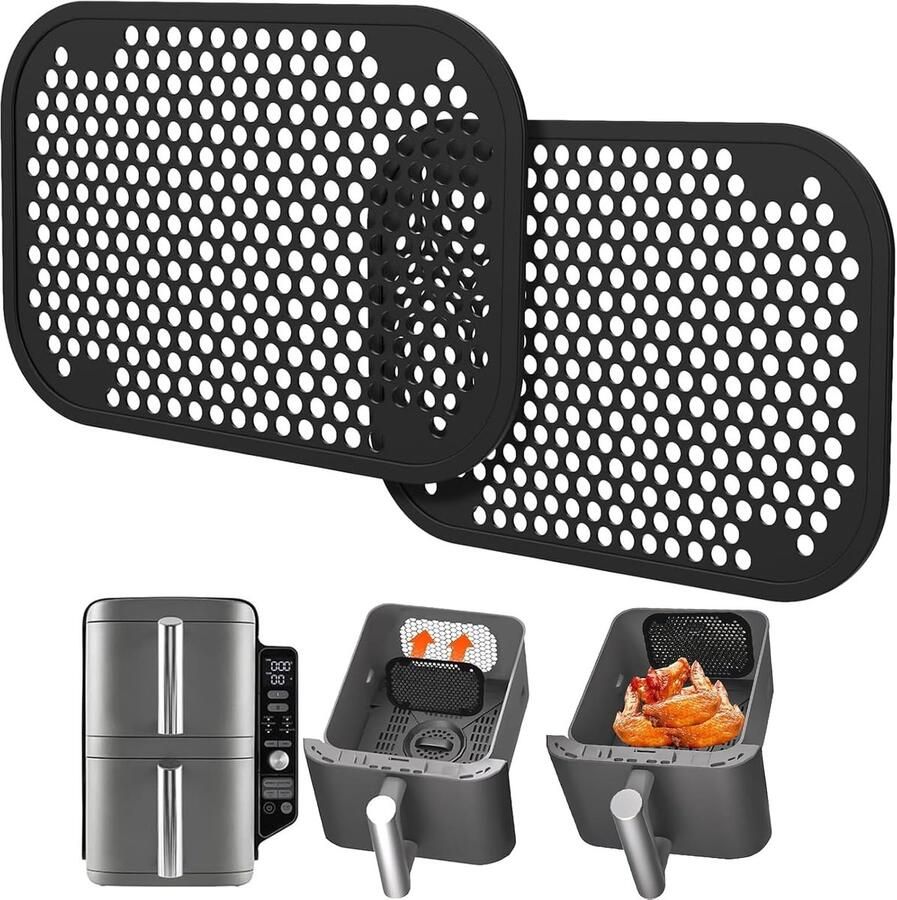 Accessoires compatibel met Ninja Double Stack XL SL400EU en SL300EU herbruikbare siliconen spatbescherming voor heteluchtfriteuse airfryer-accessoires