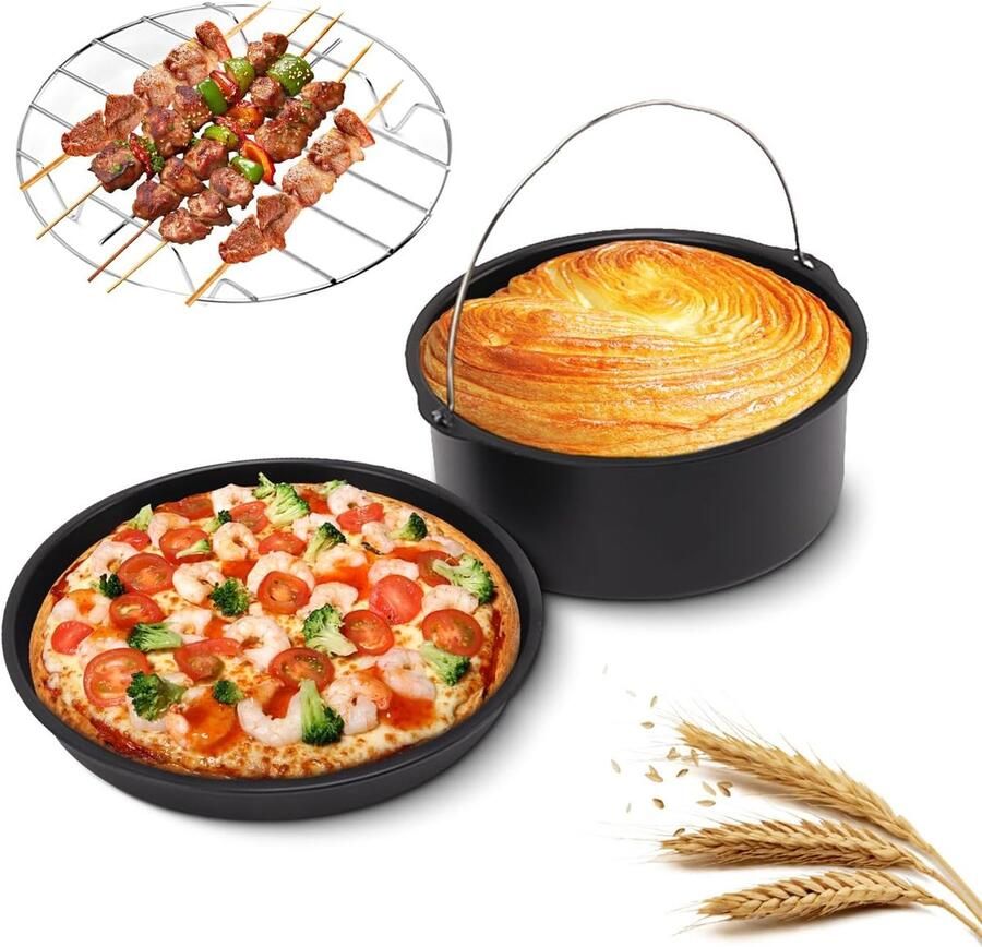 Accessoires Set Roestvrij Staal Bakken Cake Vat Pizza Pan Grill Kit Friteuse Accessoires voor Thuis Keuken Restaurant (6)