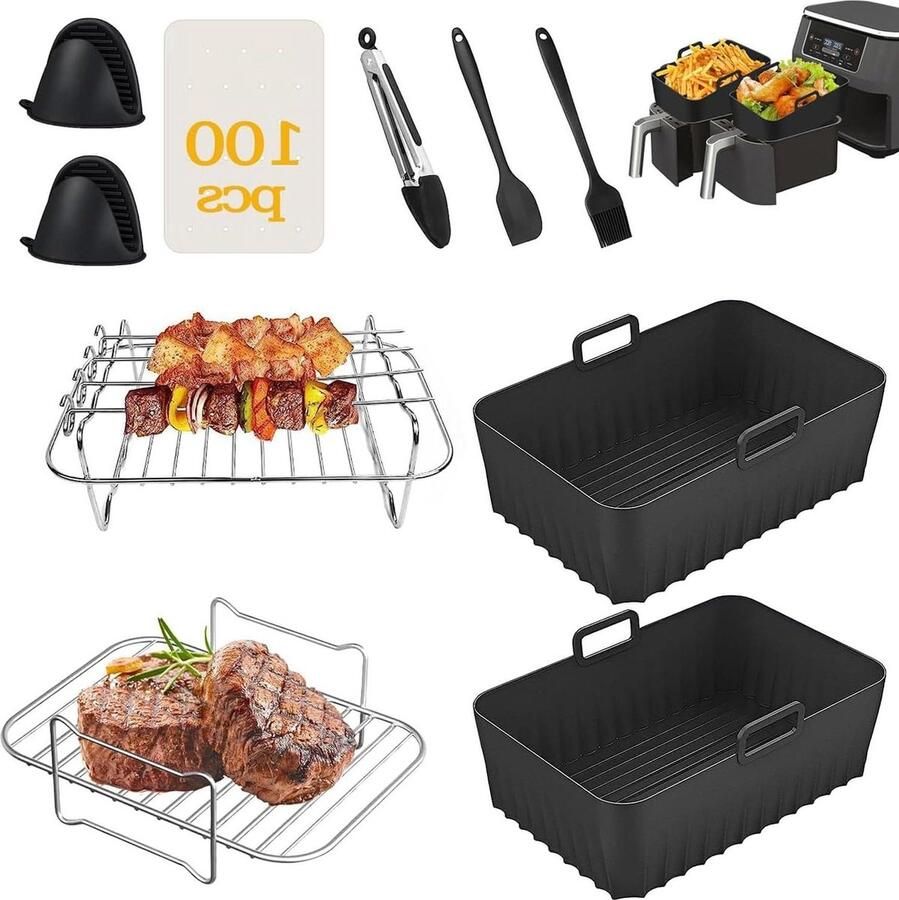 Accessoires Set van 10 Liner & Racks & Voering & Handschoenen voor Ninja Air Fryer AF300UK AF400UK