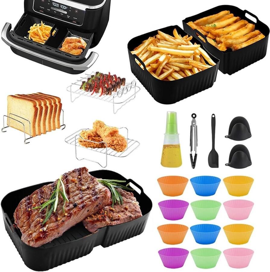 Accessoires voor Airfryer 10.4 L en 5.2 L Siliconen Mallen Inclusief Extra Accessoires voor Gezond Koken - Foto 2