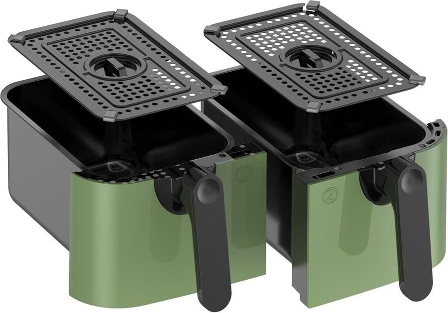 Accessoires voor airfryer Dubbele mand accessoires Gelijk koken Niet-stick kookrek 18 x 9.6 x 18 cm