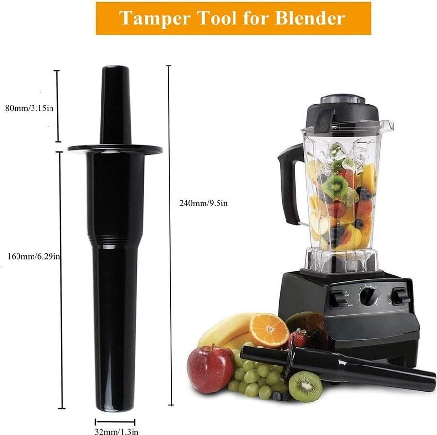 Accessoires voor Blender: Plastic Tamper en Muddler van 24 cm voor Mixers en Kookmachines Ideaal voor Smoothies en Soepen