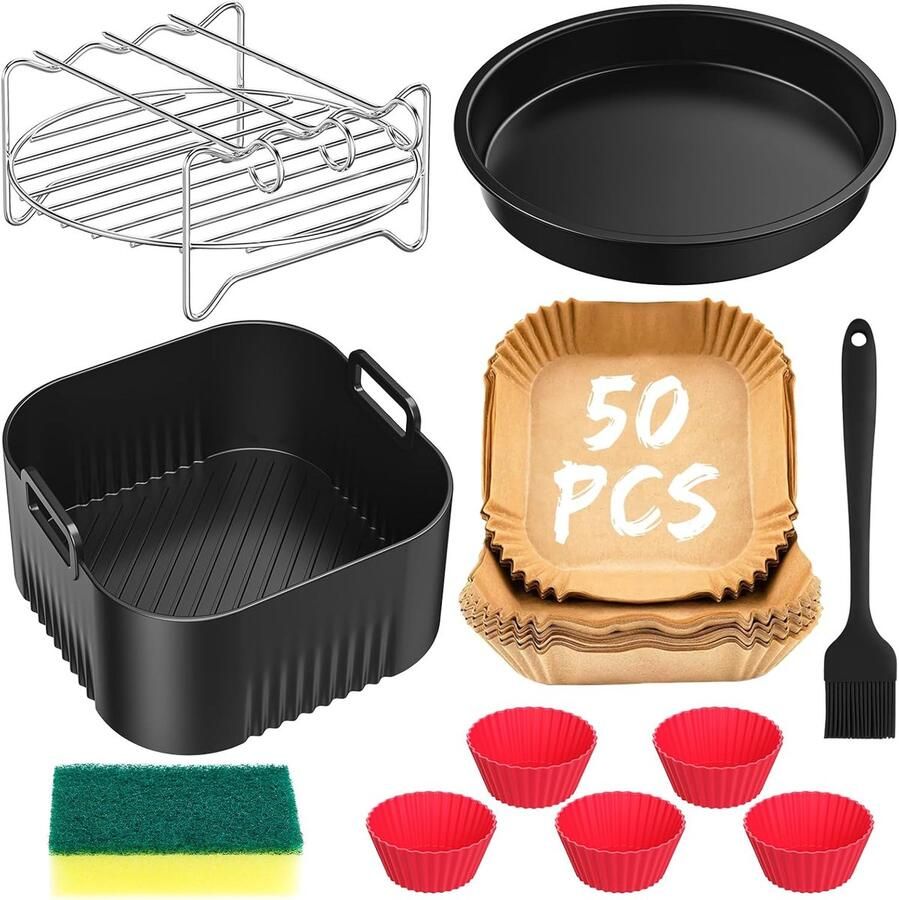 Accessoires voor Chefman 3 75 l Tefal Easy Fry Compact 3 L Philips Essential 4 1 l 11 stuks heteluchtfriteuse-accessoires voor Tefal 3 L Chefman 3 75 l herbruikbare airfryer-accessoires